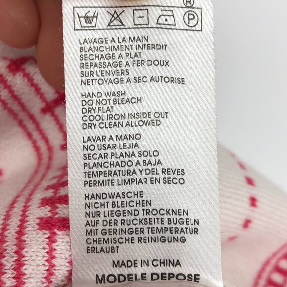 Maje Offwhite Pink Striped Cropped Long Sleeve  Oversized Sweater Mauve size S - Picture 13 of 16